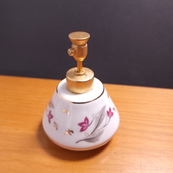 DeV Perfume Atomizer Bottle Porcelain Pink Floral Vintage Victorian - Picture 2 of 10